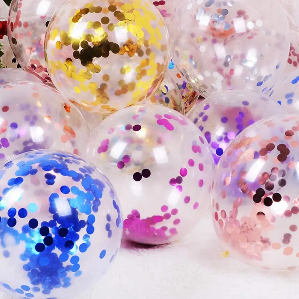 Bong bóng cao su Confetti vàng trong suốt 12 inch