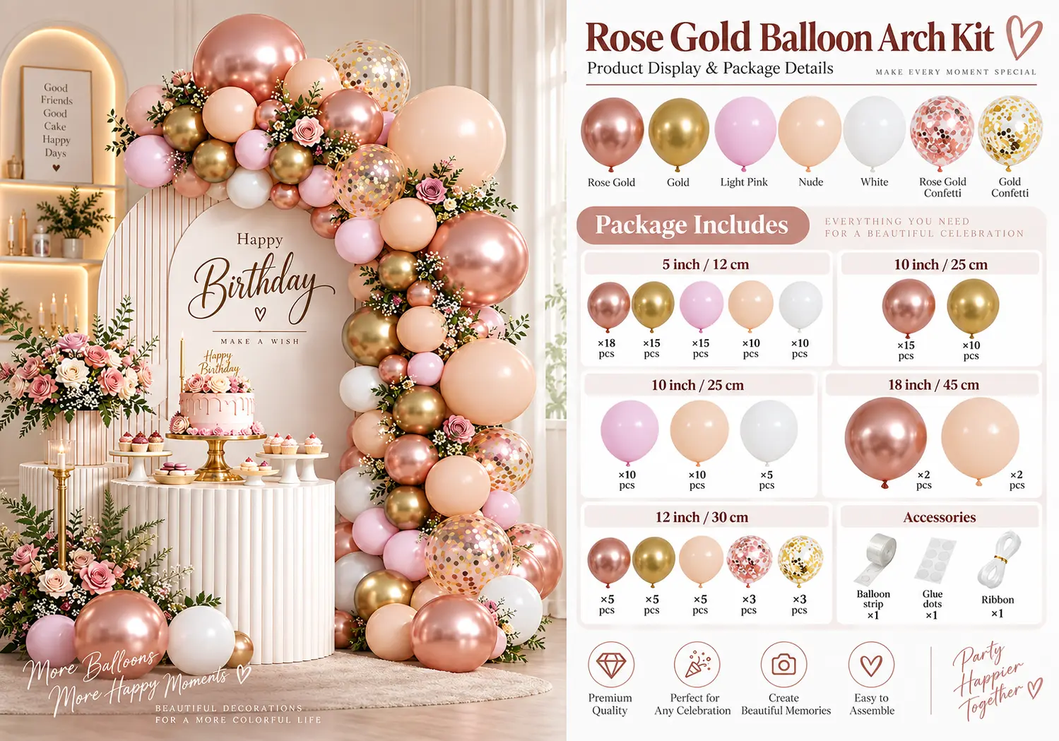 Bán buôn bộ dụng cụ Balloon Arch: Bộ sản phẩm hoàn chỉnh bao gồm những gì