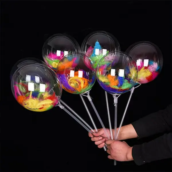 Bóng bay Bobo có đèn Led với đầy lông vũ Bóng bay Bobo có đèn Led với đầy lông vũ
