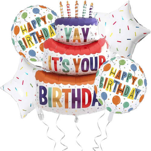 Bộ sinh nhật bong bóng giấy bạc