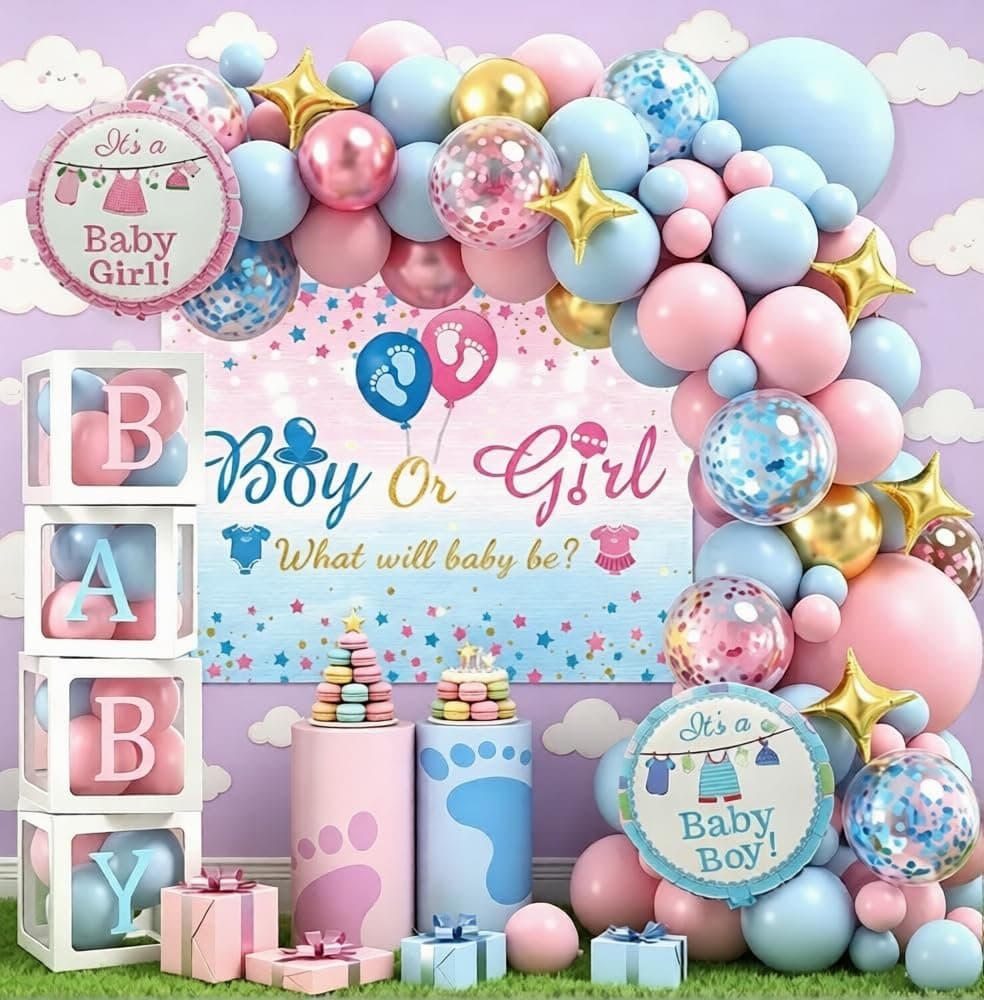 Giới tính trung tính cho bé tắm Balloon Garland Arch Kit