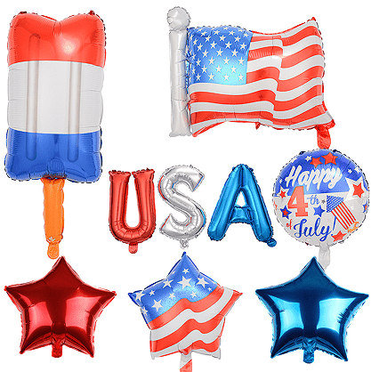 Bong bóng chúc mừng ngày 4 tháng 7