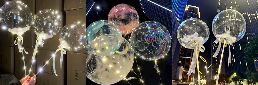 LED bobo balloons with feathers