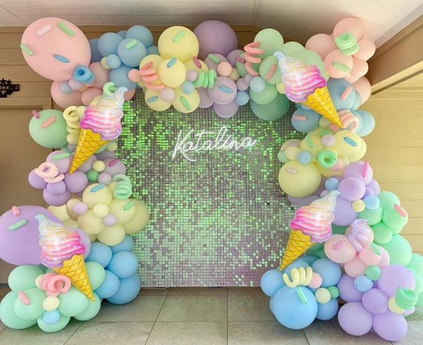 Macaron Ice Cream Balloon Arch Vòng hoa