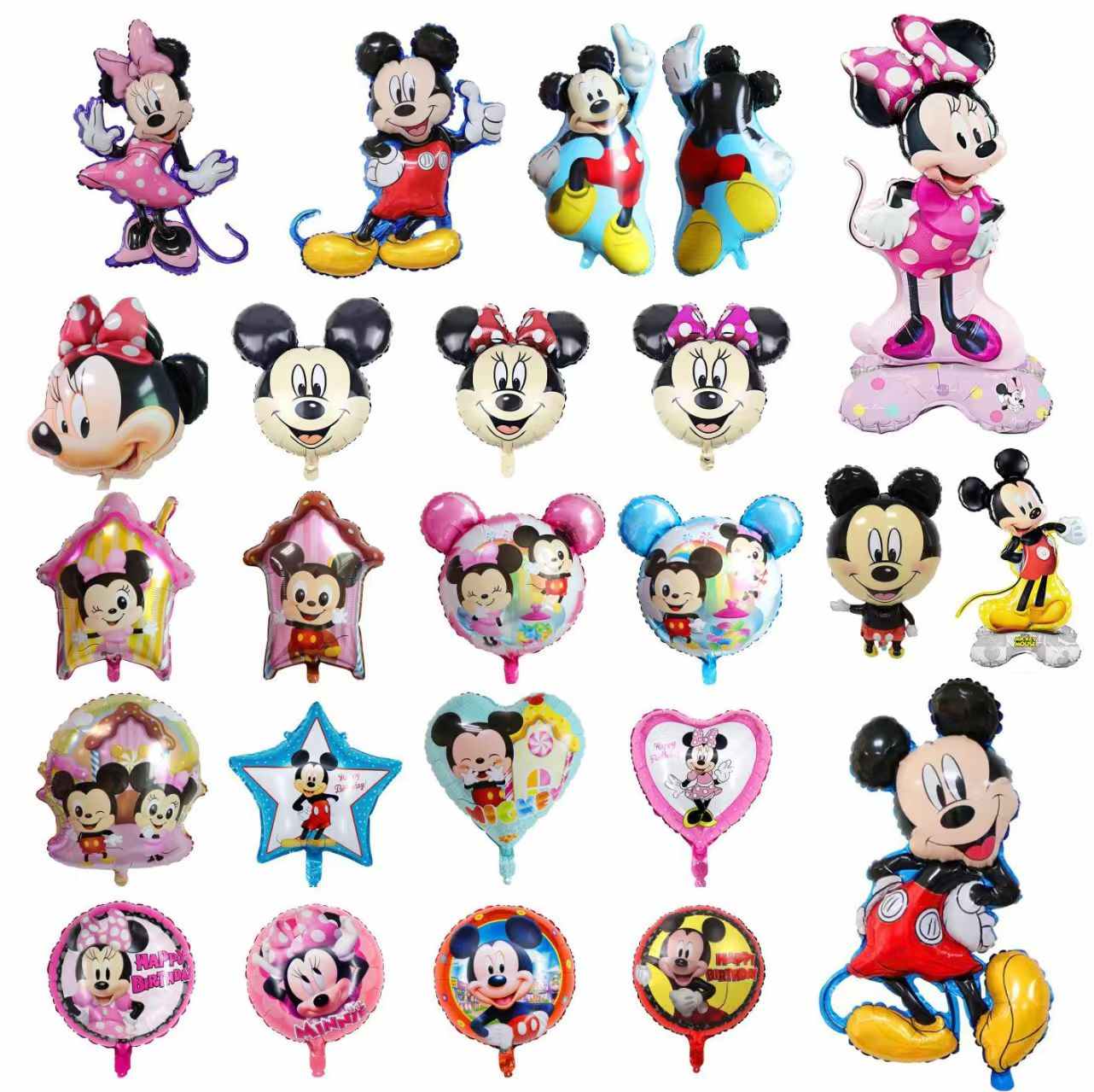 Bóng bay giấy bạc Mickey và Minnie