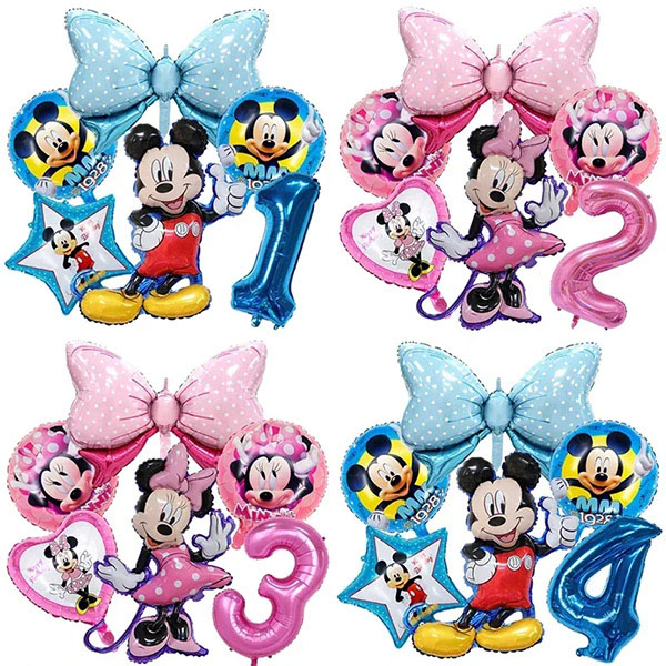 Bộ bóng bay giấy bạc Mickey Minnie